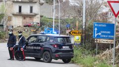 Control de seguridad en Villafrati, cerca de Palermo (Sicilia)
