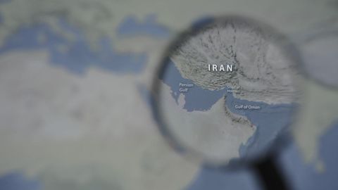 Imagen de archivo que muestra un mapa centrado en Ir�n.