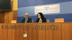 Los parlamentarios de Vox en Andaluc�a Alejandro Hern�ndez y Luz Belinda Rodr�guez, en una imagen de archivo