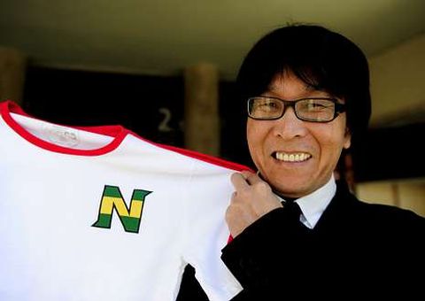 Yoichi Takahashi, en el sal�n del c�mic de Barcelona.