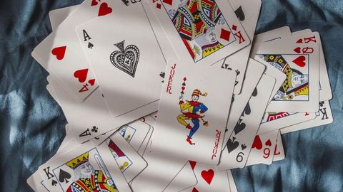 cartas, naipes, baraja, mago