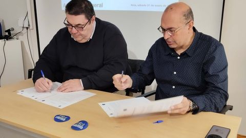 El alcalde de Noia y el presidente de la Fraternidad Internacional del Camino de
Santiago (FICS), Juan Carlos P�rez Cabezas, firmaron el acuerdo de colaboraci�n