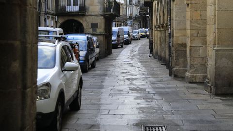 Imagen de archivo de la R�a do Vilar en horario de reparto de mercanc�as.