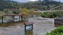 El caudal del Mi�o a su paso por Ourense ha bajado.