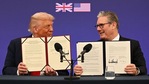 Trump con el primer ministro brit�nico, Keir Starmer