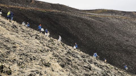 Jornada de voluntariado en Vilamart�n de Valdeorras, una de las zonas m�s afectadas por los incendios