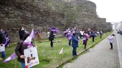 Concentraci�n en la Ronda da Muralla, en Lugo 