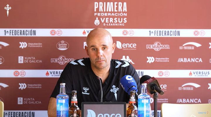 Fredi �lvarez, en la comparecencia posterior al Pontevedra-Celta Fortuna.