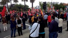 Los manifestantes, a su llegada ante la Delegaci�n del Gobierno