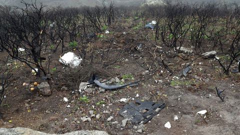 Lugar por donde el coche se sali� de la carretera y cay� por la ladera hasta el fondo del barranco unos 75 metros