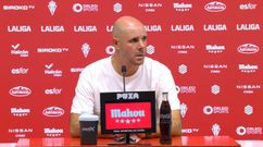 El entrenador del Celta Fortuna, Fredi �lvarez, en la comparecencia posterior al partido ante el Sporting de Gij�n.