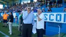 Martn Pelez y Roberto Surez, antes del Real Oviedo-Racing disputado en Grao