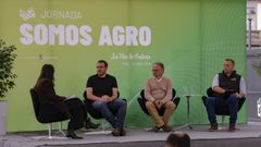 Oo Ceo de Innogando, Elio L�pez; o profesor da USC, Javier Bueno, e o director do servizo t�cnico do Grupo Dur�n, Santiago Sousa, en Friol