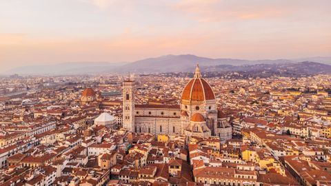 Vista aérea de Florencia en la que destaca la Catedral de Santa María del Fiore.