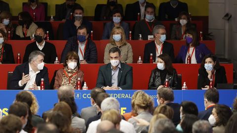 Pedro Snchez, esta maana, en el comit federal del PSOE 