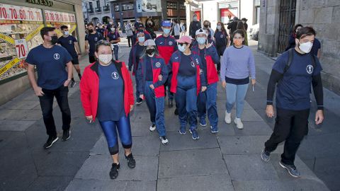 SALIDA DE LA CAMINATA PROTEGEMOS LOS CAMINOS, CON REPRESENTANTES DE LA  POLICA NACIONAL Y DE LA ASOCIACIN DE DISCAPACITADOS INTEECTUALES VIRGEN DE LA O-MENDEZ NUEZ