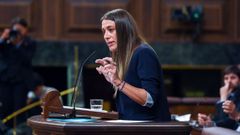 La portavoz de Junts en el Congreso, M�riam Nogueras, este mi�rcoles durante el debate de la investidura de Pedro S�nchez en la C�mara Baja.