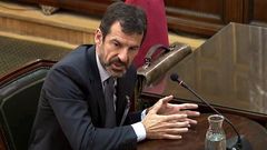 El comisario de los Mossos Ferran L�pez, durante su declaraci�n en el Tribunal Supremo por el juicio del desaf�o independentista