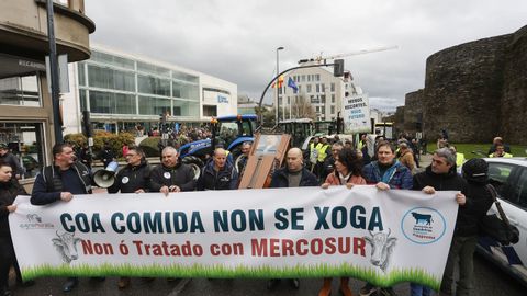 Protesta de ganaderos en Lugo contra el acuerdo con Mercosur