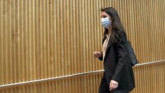 La ministra Irene Montero, durante su comparecencia esta tarde en el Congreso