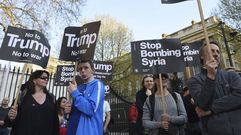 Manifestaci�n en abril en Reino Unido contra los ataques en Siria