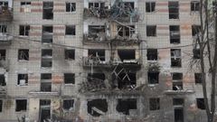 Edificio residencial destruido por los bombardeos en J�rkov