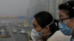 Pek�n amanece bajo una blanca capa de contaminaci�n
