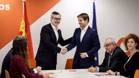 Villegas (Ciudadanos) y Cristiano Brown (UPyD) en una foto de abril del 2019