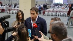 Besteiro y Lara M�ndez, esta ma�ana en el aniversario de Fademur, donde fueron preguntados por el caso de Orozco