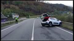 Uno de los dos turismos que se vieron implicados en el accidente