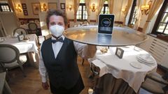 Un medidor de di�xido de carbono en el restaurante Casa Rom�n, de Pontevedra
