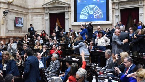 Foto de archivo de una votacin en el Congreso argentino.