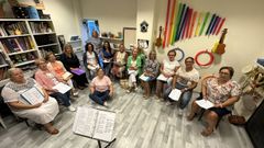Grupo de ensayo en la Escola de A Vaca. 
