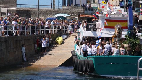 Imágenes de la procesión marítima de la Virxe do Carme en Santiago de Lampón