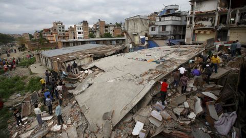 Una casa colapsada en Katmand