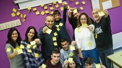 Un grupo de alumnos de la escuela de idiomas de Ferrol. 