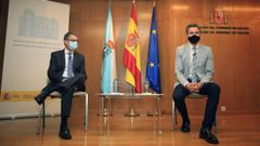 El secretario de Estado de Telecomunicaciones, Roberto S�nchez, con el delegado del Gobierno en Galicia, Jos� Mi�ones