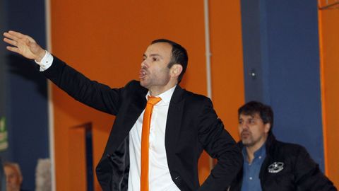 Juanma Marrube, durante su anterior etapa como entrenador del Burela FS. 