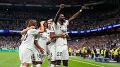 Los jugadores del Madrid celebrando un gol en la Champions League