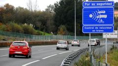 Seal de aviso del radar de tramo en el tnel de O Sartego en la AP-9.