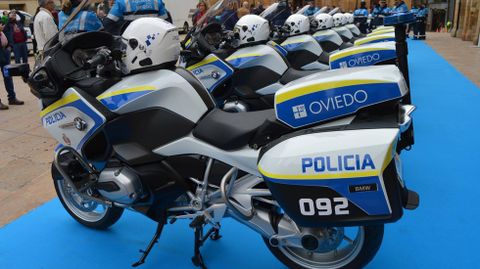 Presentaci�n de las nueva flota de motos del Ayuntamiento de Oviedo.Presentaci�n de las nueva flota de motos de la Polic�a Local