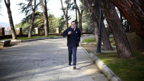 Mariano Rajoy, practicando deporte en Moncloa.