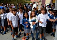 Alumnos del Nuestra Se�ora del Carmen de Fisterra. 