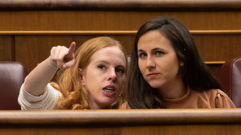 Lilith Verstrynge, a la izquierda, e Ione Belarra, este martes en el Congreso de los Diputados