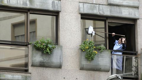 Imagen de una empleada del hogar en Santiago.