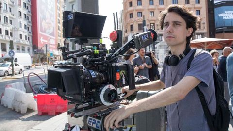 Jon�s Trueba, en Madrid, durante el rodaje de su �ltimo  filme, �La virgen de agosto�