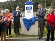 El anuncio de las obras en el vial Vigo-O Porri�o tuvo placa. 