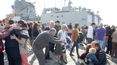 Llegada de la F-104 a Ferrol tras un despliegue en el �ndico