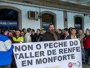 Un momento de la concentraci�n de ayer en la estaci�n