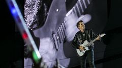 Matthew Bellamy, del grupo brit�nico Muse, en el escenario Mundo del Rock in Rio Lisboa